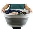 thumbnail image 5 of SAMMART 32L (8.4 gallon) Collapsible Plastic Laundry Basket - Foldable Pop Up Storage Container / Organizer - Portable Washing Tub - Space Saving Hamper / Basket, Water Capacity: 24L, 5 of 7