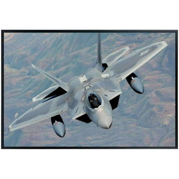 Lockheed Martin F-22 Raptor Wall Art Set – 2-Piece Military Aviation Poster (11x17 Unframed) – Ideal for Boys’ Rooms, Navy Offices, and Aviation Enthusiasts