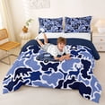 thumbnail image 3 of Catabedysis Safari Animal Bear Full Size Comforter Sets,Rustic Camouflage Camping Bedding Comforter Set For Boys,Blue,Navy Blue Reversible,3pcs,1 Comforter and 2 Pillowcases, 3 of 7