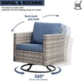 thumbnail image 3 of Ovios 3 Pieces Outdoor Patio Furniture Wicker Bistro set with Swivel Chairs and Side Coffee Table for Backyard, 3 of 6