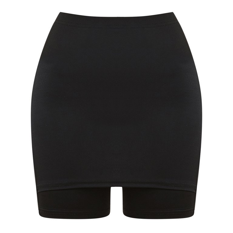 MRULIC Womens Leggings Front Crotch Slip Shorts Under Dresses Smooth  Boyshorts Underwear Thigh Panties Shorts For Matching Skirts Dresses Black  + L