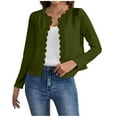 thumbnail image 3 of Htigea Clearance Womens Lace V Neck Cardigan Sweaters Button Down Long Sleeve Knit Tops Fall Trendy Lightweight Open Front Sweater Army Green XL, 3 of 4