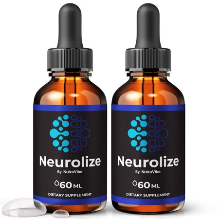 (2 Pack) Neurolize Drops – Neurolize Brain Formula for Memory, Focus, and Cognitive Support, Liquid for Mental Clarity and Concentration, Easy 1-Drop Formula (60 Servings)