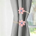 thumbnail image 4 of Byujiro 2 Pack Flower Shaped Twist Curtain Tie Backs, Flexible Bendable Drape Binding Straps, Cute Floral Window Curtain Holdback Rings, Reusable No Punch Curtain Organizer Clips, 4 of 6