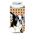 thumbnail image 1 of Boston Terrier Fall Leaves Portrait Tall Boy  Hugger - 22 To 24 oz., 1 of 1