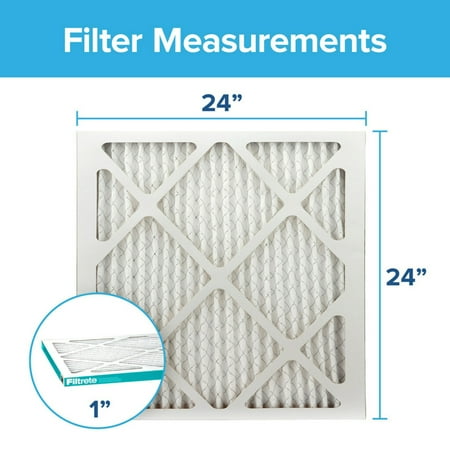 Filtrete by 3M, 24x24x1, MERV 11, Allergen Reduction HVAC Furnace Air Filter, Captures Pet Dander and Pollen, 1200 MPR, 1 Filter