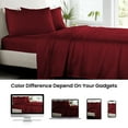 thumbnail image 3 of SGI Bedding Microfiber Made Bed Sheet Set - Queen Size Sheets Microfiber Sheets Soft, Durable Sheets 15" Deep Burgundy, 3 of 7
