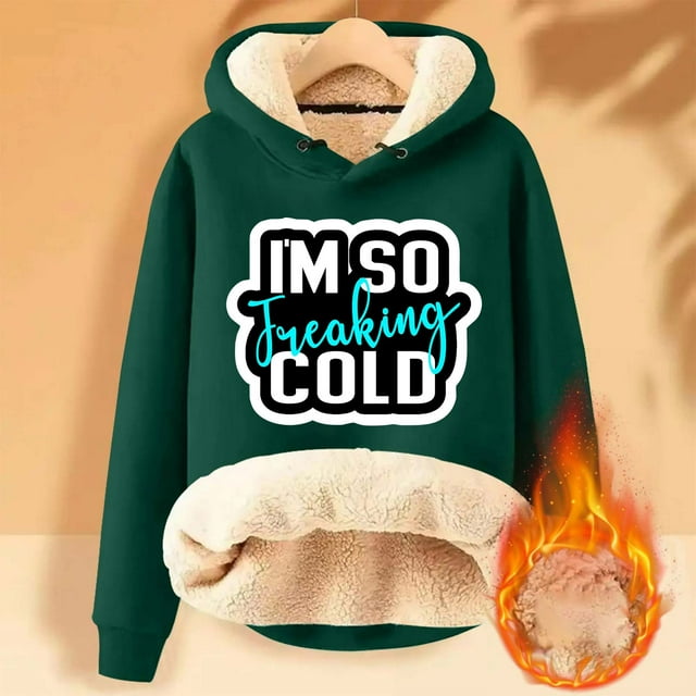 DPTALR T-shirt à Capuche à Manches Longues en Peluche Chaude Hiver pour Femmes