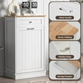 thumbnail image 5 of 13 Gallons Tilt Out Trash Cabinet Freestanding Kitchen Hidden Trash Bin Cabinet with Hideaway Drawer  Proof Trash Can Holder for Kitchen Living Room, White, 5 of 14