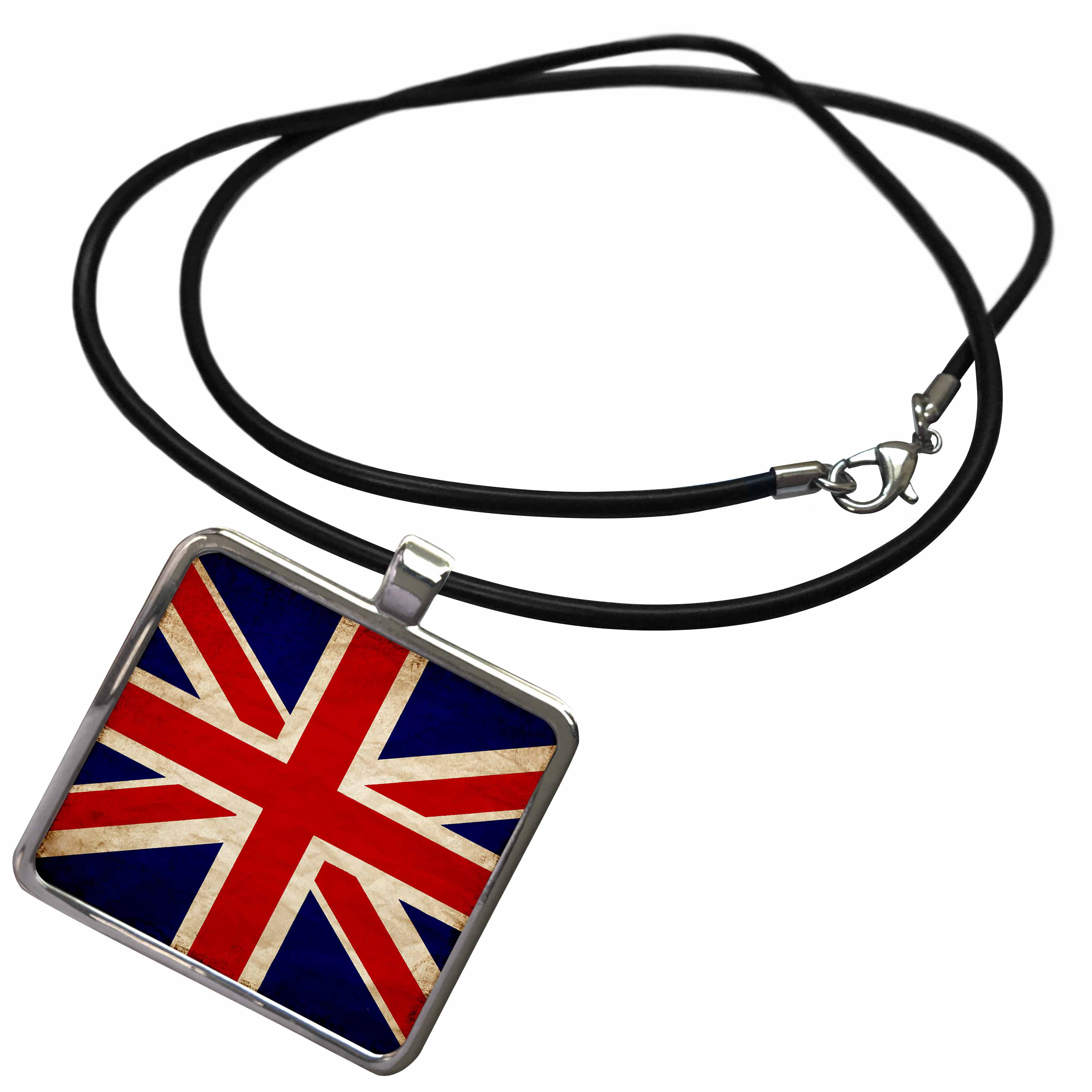 3dRose UK Flag Union Jack Old Look Trendy Work - Necklace with Pendant ...