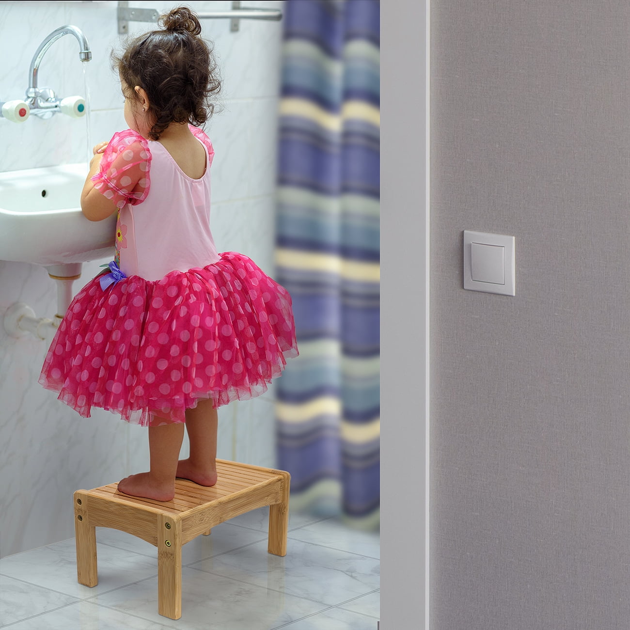 Sorbus Small Bamboo Step Stool - Wooden Foot Rest for Adults & Potty Training Stool for Kids/Toddlers