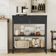 thumbnail image 6 of 29.5" Narrow Console Table with 2 Fabric Drawers, Sofa Table, Small Entryway Table with 3-Tier Storage Shelves, Behind Couch Table, for Living Room, Hallway, Black BB72XG01, 6 of 9