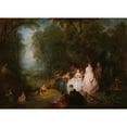 thumbnail image 2 of Jean-Antoine Watteau 24x18 Black Ornate Framed Double Matted Museum Art Print Titled: Country Feast (Pastoral Gathering) (1718-21), 2 of 5