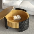 thumbnail image 3 of Round Coffee Table with Flip-Top Storage - Modern Wood Finish for Living Room, 3 of 10