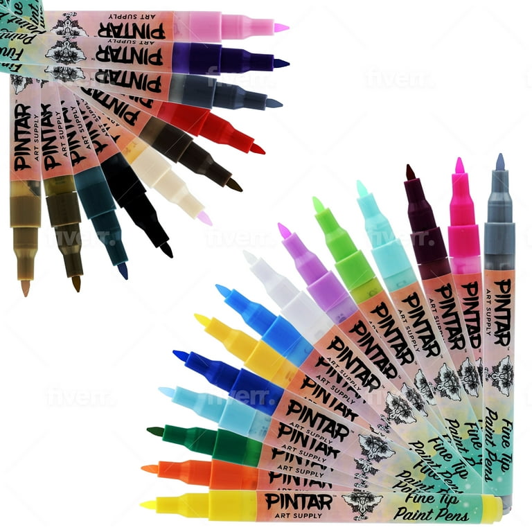 Pintar Premium Acrylic Paint Pens - 1mm Fine Tip Pens For Rock