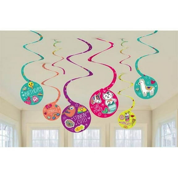 Selfie Celebration Hanging Swirl Decorations (8pc)