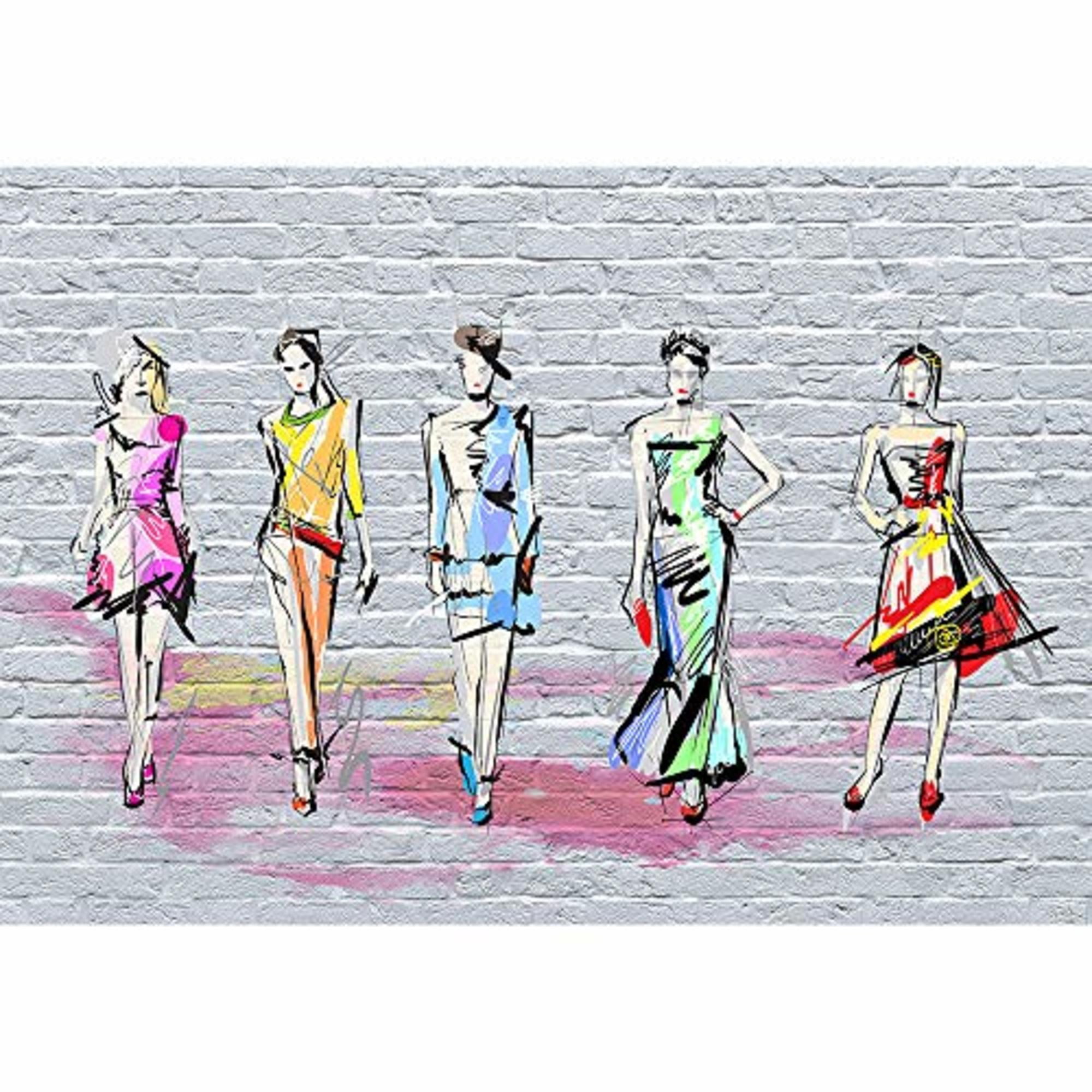IDEA4WALL 6pcs Street Graffiti Peel and Stick Wallpaper Removable Wall Murals Large Wall Stickers for Home Decoration, 100"x24"
