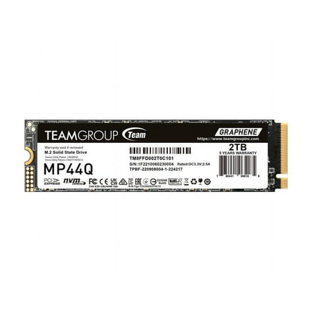 TEAMGROUP MP44Q 2TB PCIe Gen4 x4 M.2 2280 SSD Laptop & Desktop & NUC & NAS compatible, Speed up to 7400MB/s (TM8FFD002T0C101)