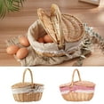 thumbnail image 3 of Handmade Wicker Basket with Handle,Wicker Camping Picnic Basket with Lid Hot W6, 3 of 8