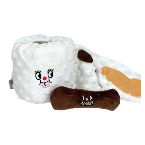 Hearth & Gear Jouets pour Cacher Nourriture et Odeur Papier Hygiénique Peluche Jouet Casse-Tête Interactif Cache-Cache pour Animal de Compagnie Jouet Renifleur de Nourriture Cache Seau en Papier Ensemble Tissu à Mâcher pour Chiens à Mâcher pour Chiots Petit Chien Puissant pour