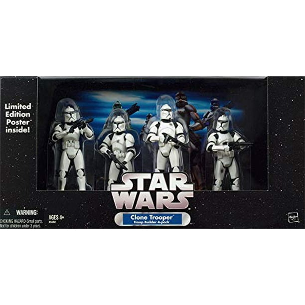 Star Wars Clone trooper 4-pack white exclusive w/battle damage Rare!!