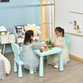 thumbnail image 2 of Kids Table and Chairs(2 Chairs Included), 3 Piece Lightweight Plastic Children Activity Table for Preschool, Kindergarten, Playroom, Easy Clean Toddler Furniture Set for Ages 1-7 (Green), 2 of 10