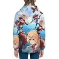 thumbnail image 4 of Genshin Impact Youth Sweatshirt 3D Printed Hoodie Activewear Teenager Winter Full-Zip Drawstring Jacket Coats Active Pullover Hooded Blouse For Boys Girls Large, 4 of 8