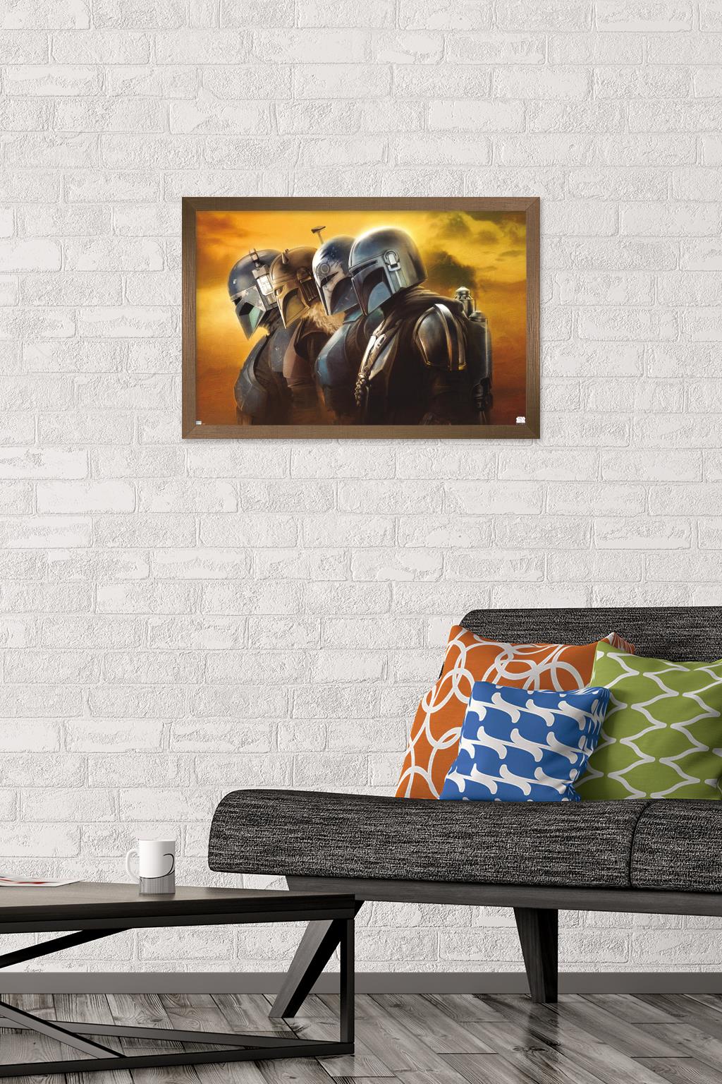 Star Wars: The Mandalorian Season 3 - Helmets Wall Poster, 14.725" x 22.375" Framed