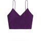 thumbnail image 1 of playera corta de punto acanalado sin mangas con cuello en V para mujer Violeta CH Violeta CH Xishao ropa, 1 of 2