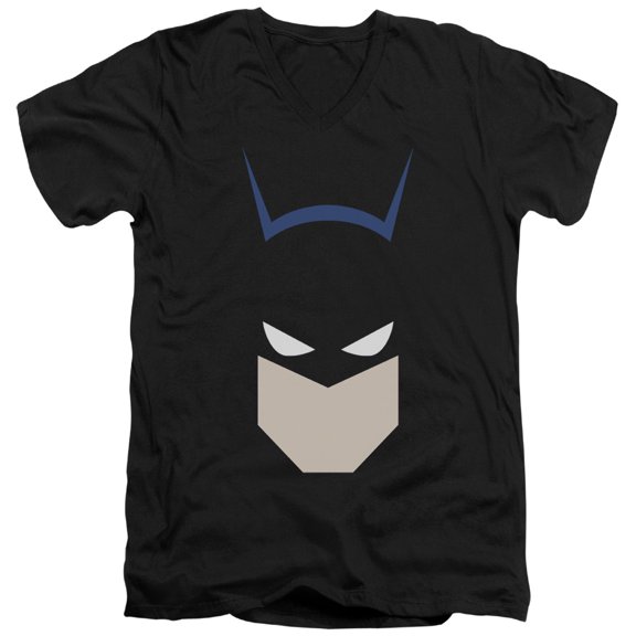 Batman Bat Head S/S Adult V-Neck T-Shirt 30/1 T-Shirt Black