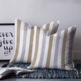 thumbnail image 2 of Brown Grey Stripe 16x16 Pillow Covers Set of 2, Modern Farmhouse Vertical Striped Throw Pillow Covers Decorative Couch Cushion Case, Microfiber Square Pillowcases for Bedroom Car Living Room, 2 of 7