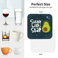 thumbnail image 6 of Yiaed Avocado in Space1 Print Leather Coasters for Drinks - Cup Coasters Coffee Table Kitchen Table Bar, Home & Office Gifts Handmade Drink Coasters-Square, 6 of 6