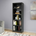 thumbnail image 3 of Corliving Quadra Adjustable 5 Shelf Bookcase, 5 Tier Bookshelf with Open Shelves, Tall Skinny Bookshelf Display Bookshelf Case for Living Room, Bedroom, Home Office, Black, 3 of 8