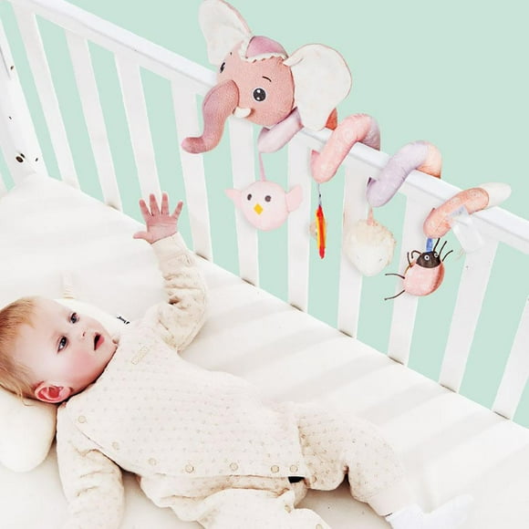 Elefante infantil de felpa en espiral para bebé, juguetes colgantes para asiento de coche, cochecito envolvente, cochecito de bebé, colgante de juguete integrado en caja de música