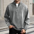 thumbnail image 2 of Quarter Zip Pullover Men 2026 Fall Winter Long Sleeve Retro Western Cowboy Casual Stand Collar Pullover Sweatshirt, 2 of 5