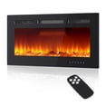 thumbnail image 1 of Ourlova 36 Inch Ultra-Thin Electric Fireplace Recessed Wall Mounted 1500W Heater Multicolor Flame Remote Touch Screen, 1 of 6