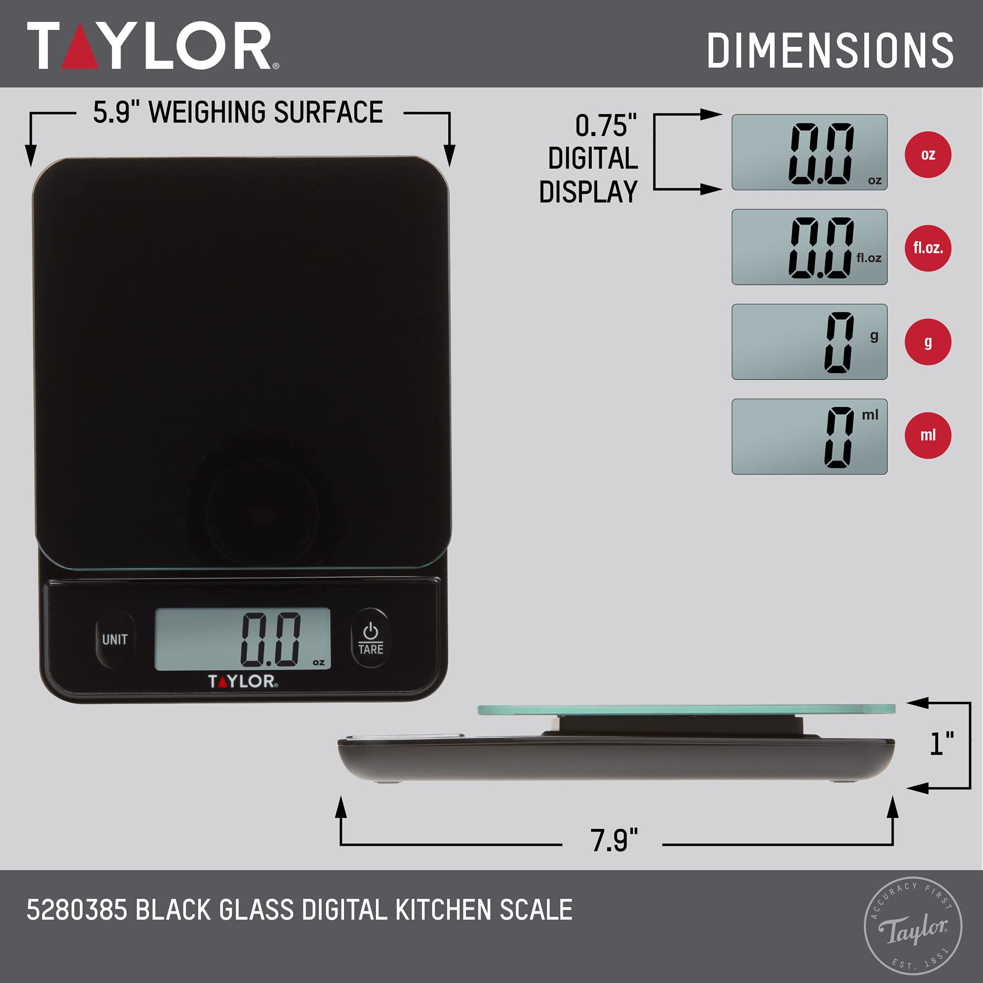 Balance De Taylor En Ligne TAYLOR Balance de cuisine num-rique Taylor 6437776, noir, 11 lb | Walmart  Canada