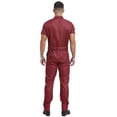 thumbnail image 2 of Choomomo Coveralls for Men Short Sleeve Front Zipper Work Overalls Jumpsuit with Pockets Mechanics Burgundy XXL, 2 of 7