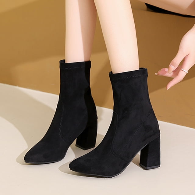 Styesk Boot Bottes pour Femmes Bottes à Talons Hauts pour Femmes Ankle Boot Chaussures Décontractées Confortables Bottes de Travail pour Femmes