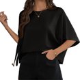thumbnail image 3 of Summer Short Sleeve Oversize Loose Women Casual Batwing T Shirt Tops, 3 of 6