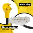 thumbnail image 4 of 30 Amp to 20 Amp Adapter Universal RV Distribution Adapter with LED Indicator Light for Camping Construction Industrial Use-yellow-, 4 of 11