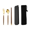 thumbnail image 1 of Tumotour Chopsticks And Spoon Set For One Person One Chopstick Convenient Tableware Students Storage Box Fork Singles Wooden Chopsticks Five Piece Set, 1 of 6