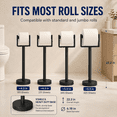 thumbnail image 6 of Efoee Heavy Duty Toilet Paper Holder Stand, Extra-Weighted Base No Tipping, Stainless Steel Toilet Paper Stand, Free Standing Floor Tissue Roll Holder for Bathroom, 6 of 9