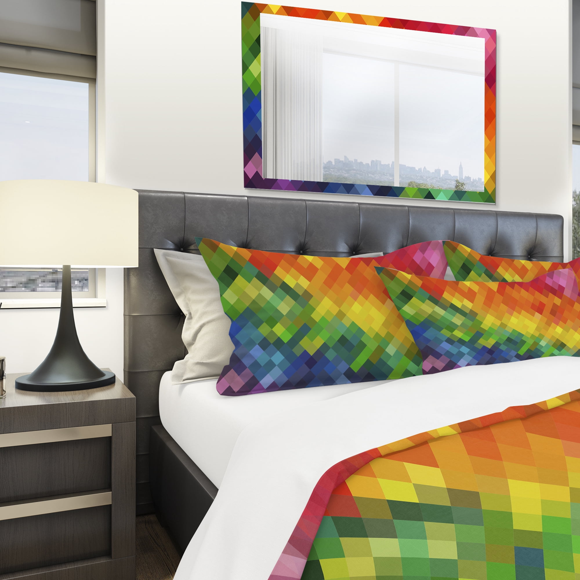 Designart 'Colorful Rhombus Pattern' Modern Duvet Cover Set