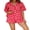Red, variant on LMLYSoH Women Shorts Set, Printed Short Sleeve Shirt with Elastic Waist Shorts Summer Outfit