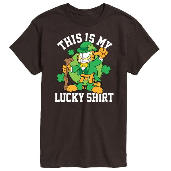 Garfield - This Is My Lucky Shirt Patrick's Day - Men's Short Sleeve Graphic T-Shirt