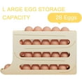 thumbnail image 2 of 4-Tier 28 Eggs Automatic Rolling Egg Dispenser, Space-Saving Egg Tray Organizer Holder for Refrigerator/Kitchen/Cabinets/Countertop and Dining Table (White), 2 of 5