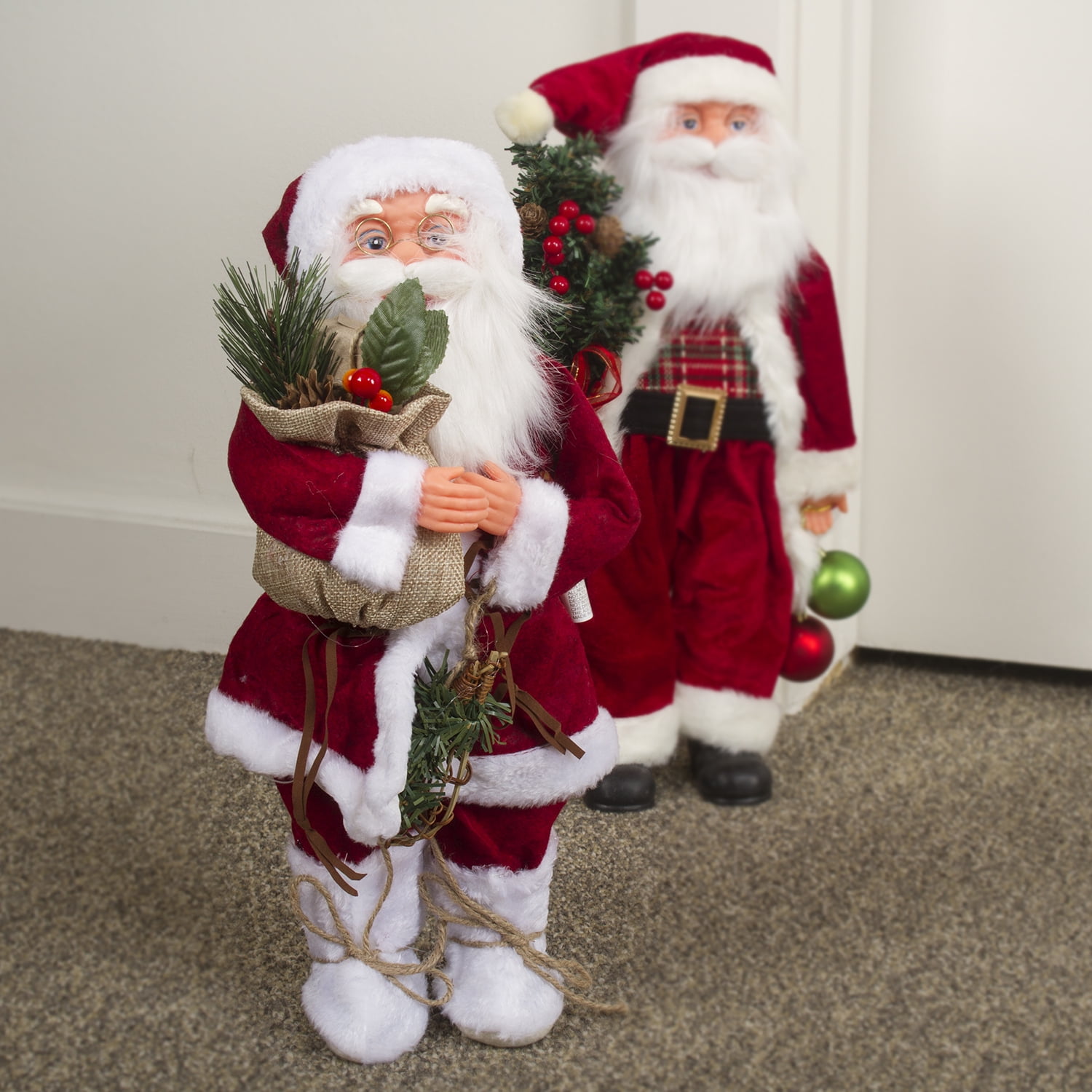 Large Christmas 16&quot; Red Santa Claus Figurine Decoration - Walmart.com