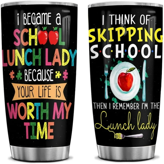 Lunch Lady Tumbler 20 oz Cup Mug, Your Life Is Worth My Time Gifts For Lunch Lady, School Cafeteria Crew, I'm Here For You Back To School Gift, Lunch Lady Appreciation Gifts For Christmas 2023…