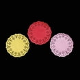 thumbnail image 2 of 300 servilletas de papel desechables redondas de colores que absorben el aceite, ideales para cajas de pasteles y embalajes (rojo, rosa y amarillo, 100 unidades por color), 2 of 7